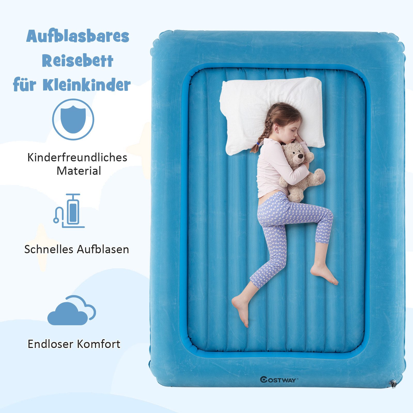 COSTWAY Luftmatratze Kinderluftbett, mit Elektrischer Pumpe günstig online kaufen