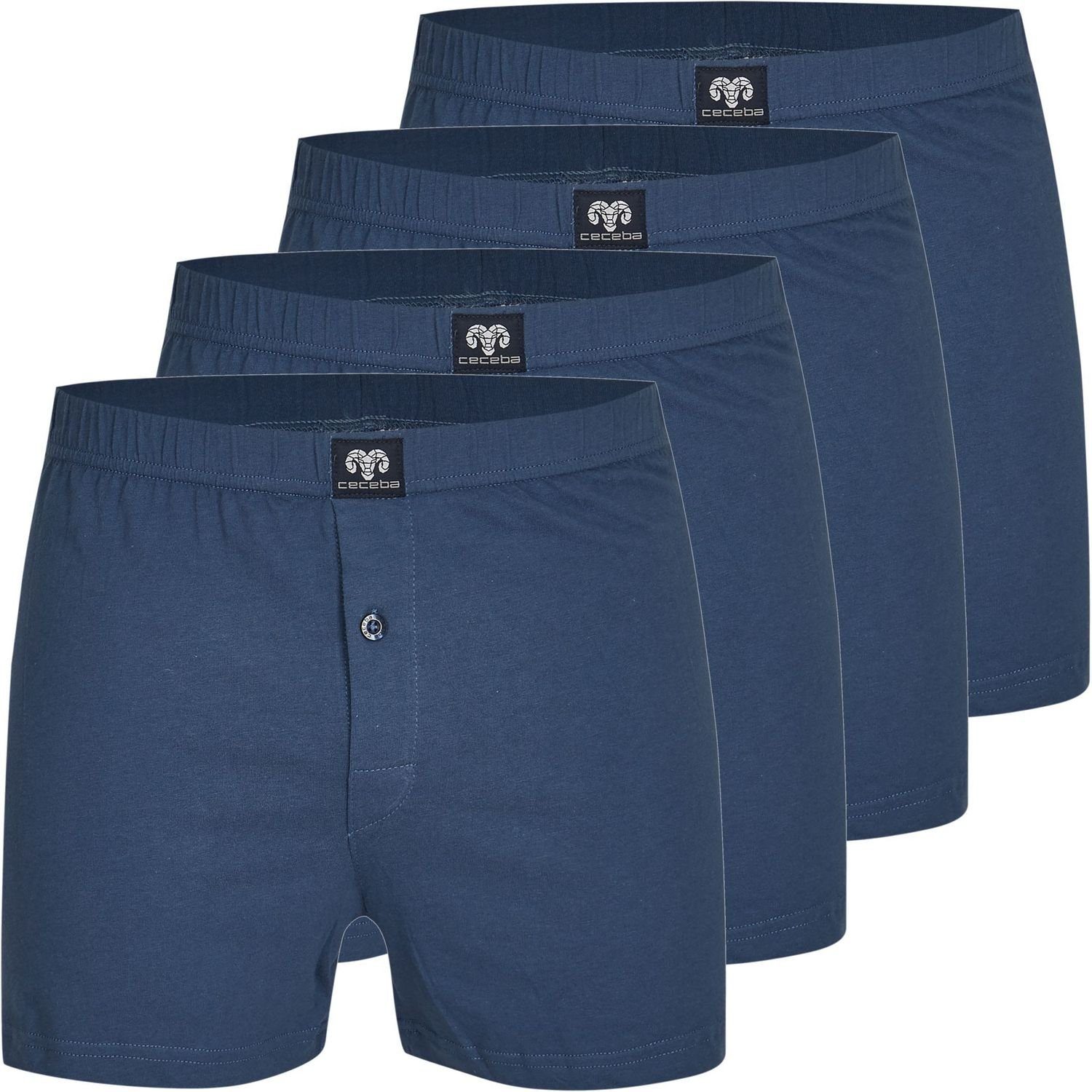 CECEBA Boxershorts 4 Ceceba Jersey Shorts Boxershorts Unterhosen Herren große Größen (1-St) blau | Boxershorts