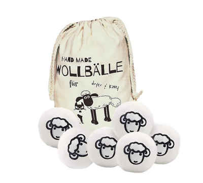 CULTZEN Trocknerball 6 XXL Wäschebälle Trocknerbälle Trocknerball Premium Schafwolle (Set XXL, 6-St., 6 Stück XXL Wasch-/Trocknerball aus Wolle), Wäschetrockner Bälle Schaf-Wolle Wasch-/Trocknerball aus Wolle