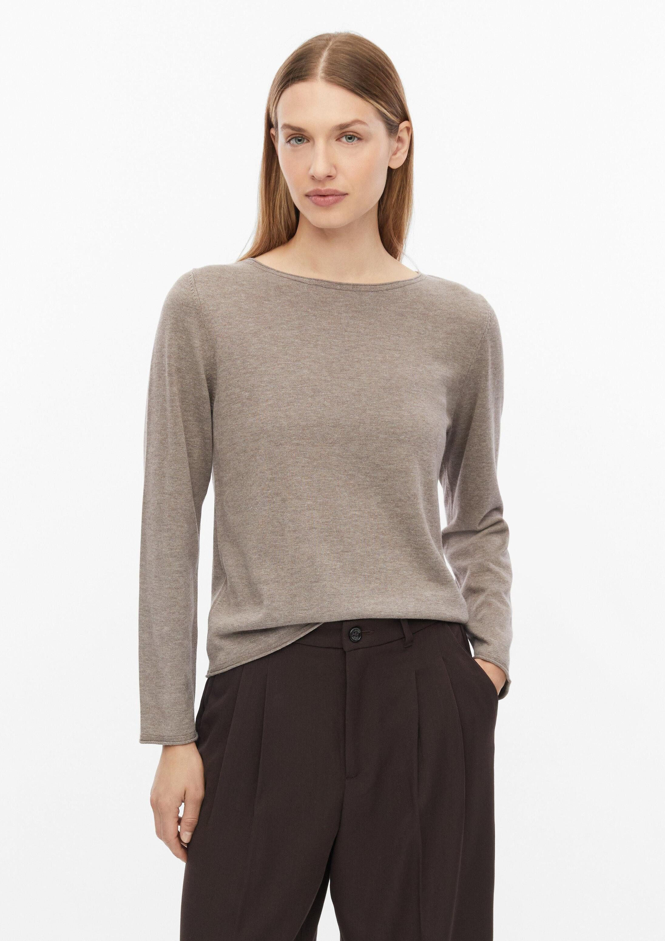 s.Oliver Longpullover Strickpullover Feinstrickpullover mit Rollkanten