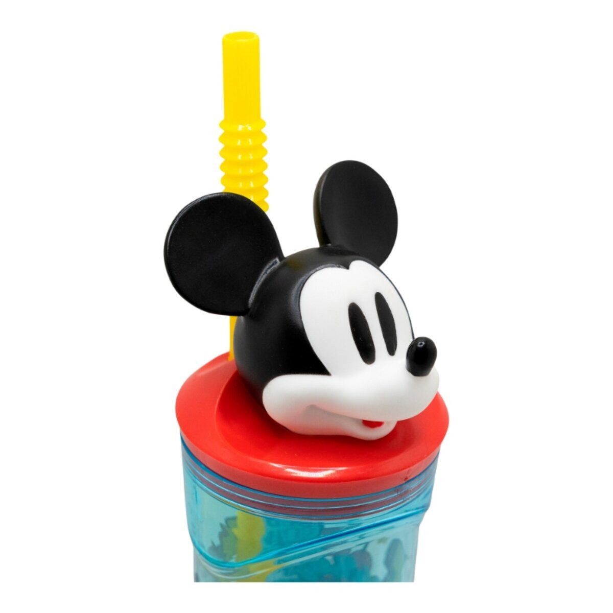 Disney Trinkflasche Disney Mickey Mouse Becher 3D Kindertrinkbecher 360ml mit Strohhalm