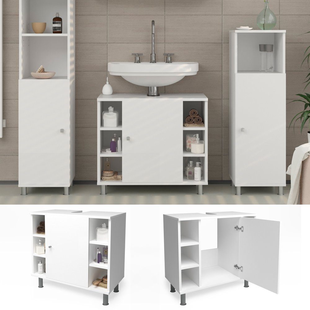 Vicco Waschbeckenunterschrank Fynn, Weiß, 60 x günstig online kaufen