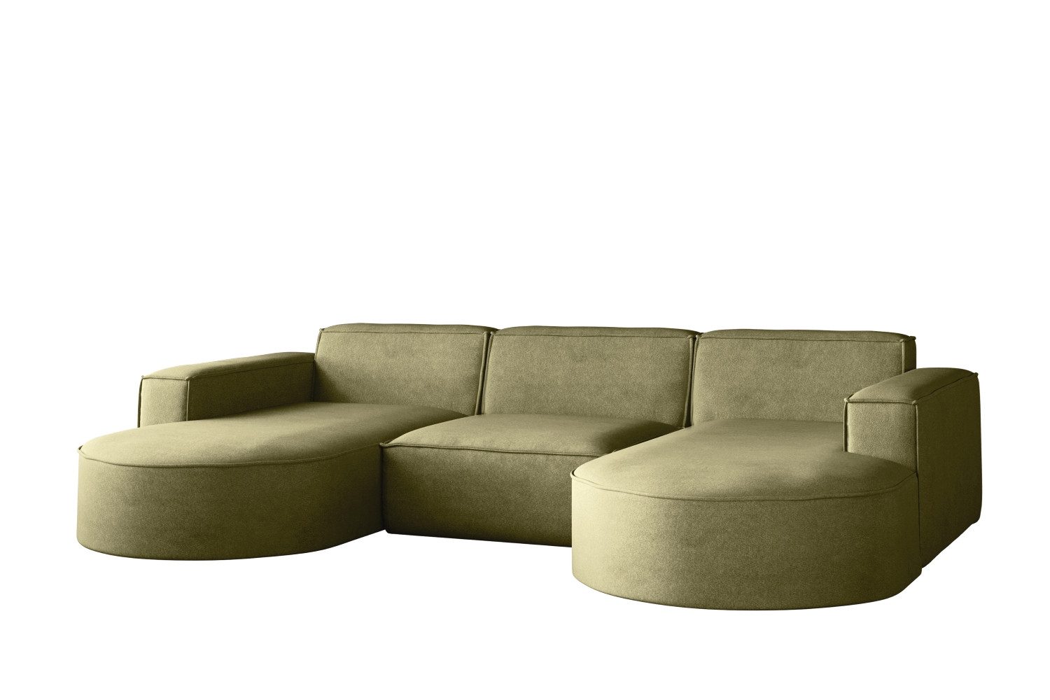 Kaiser Möbel Ecksofa Sofa U form, Couch MODENA U STUDIO stoff Verita, Poso, günstig online kaufen