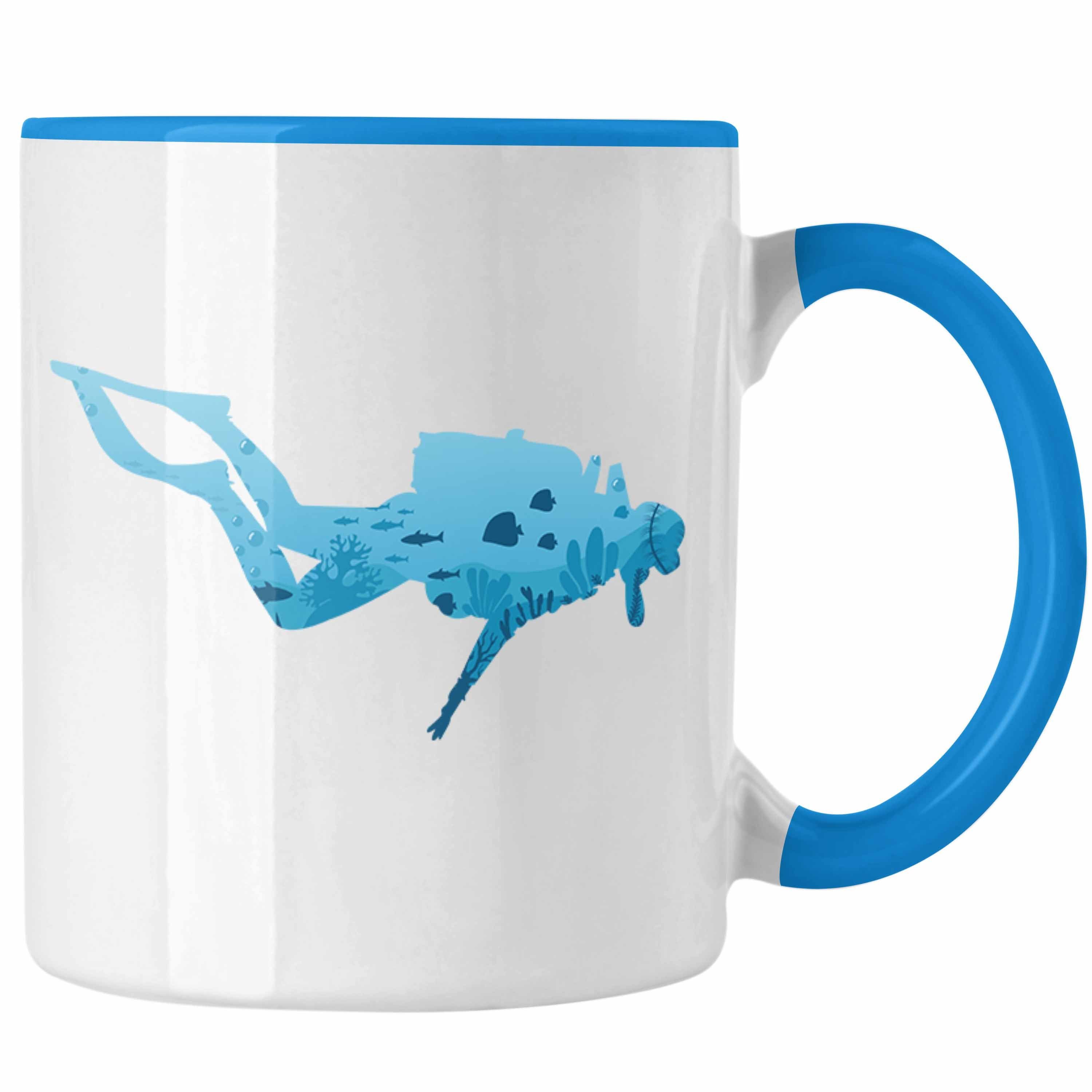 Trendation Tasse Trendation Tauchlehrer für Tauchen - Grafik Geschenk Lustig Tauchsport Geschenkidee See Taucher Meer Blau Tasse