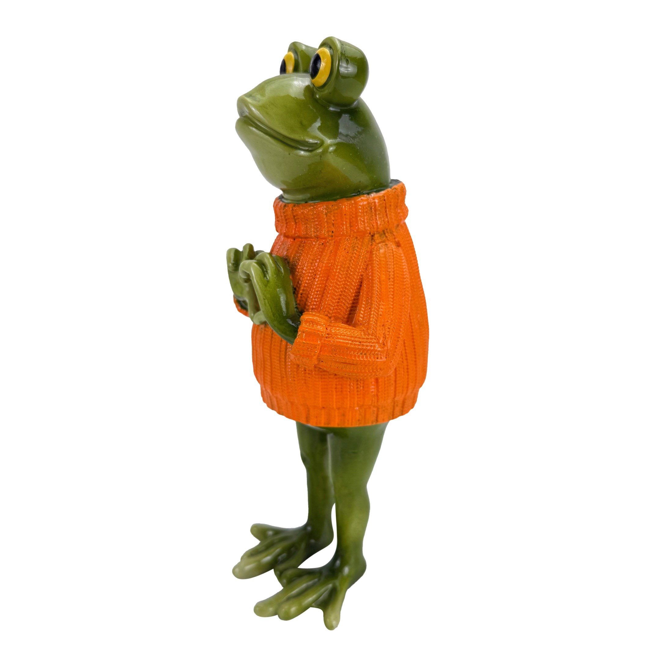 Online-Fuchs Gartenfigur lustiger Frosch für außen - Deko Figuren für Garten, Balkon, Terrasse, (27 cm), aus langlebigem Kunstharz gefertigt, wetterfest - 27 cm groß