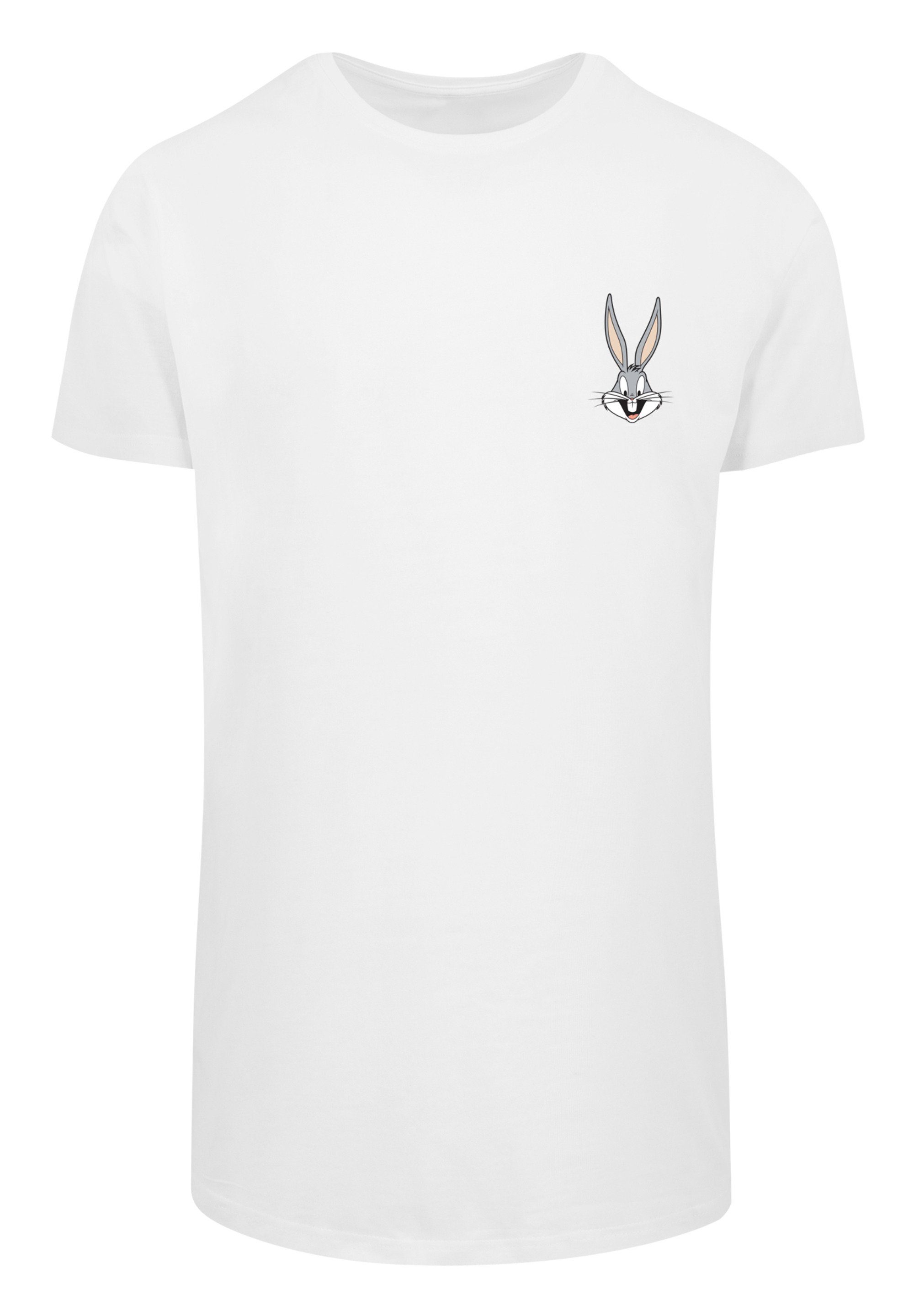 F4NT4STIC with Tee Bugs Kurzarmshirt Breast Long Tunes (1-tlg) Bunny Print white Herren Shaped Looney