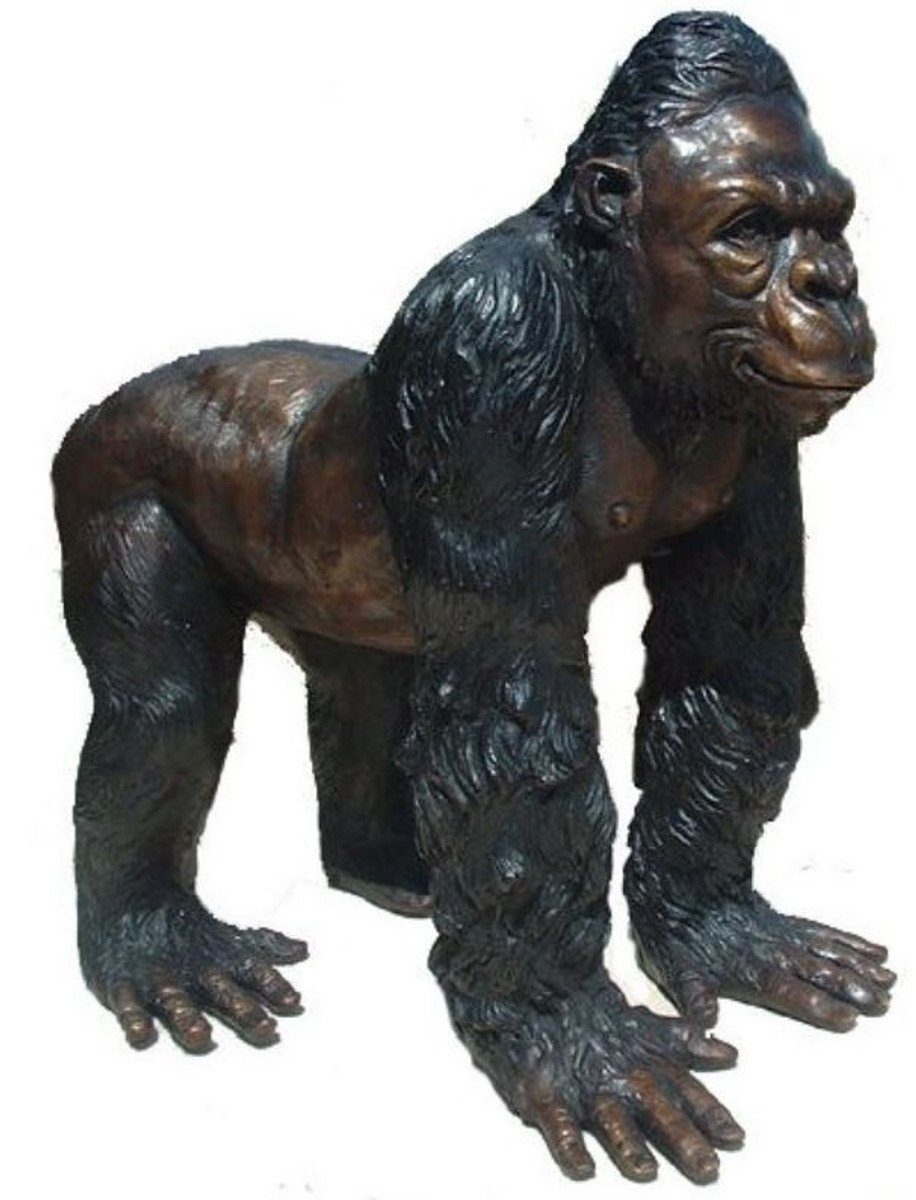 30 Skulptur cm 22 H. Gorilla 39 / Bronze Luxus Padrino Dekofigur Schwarz x - x Luxus Casa Bronze Bronzefigur
