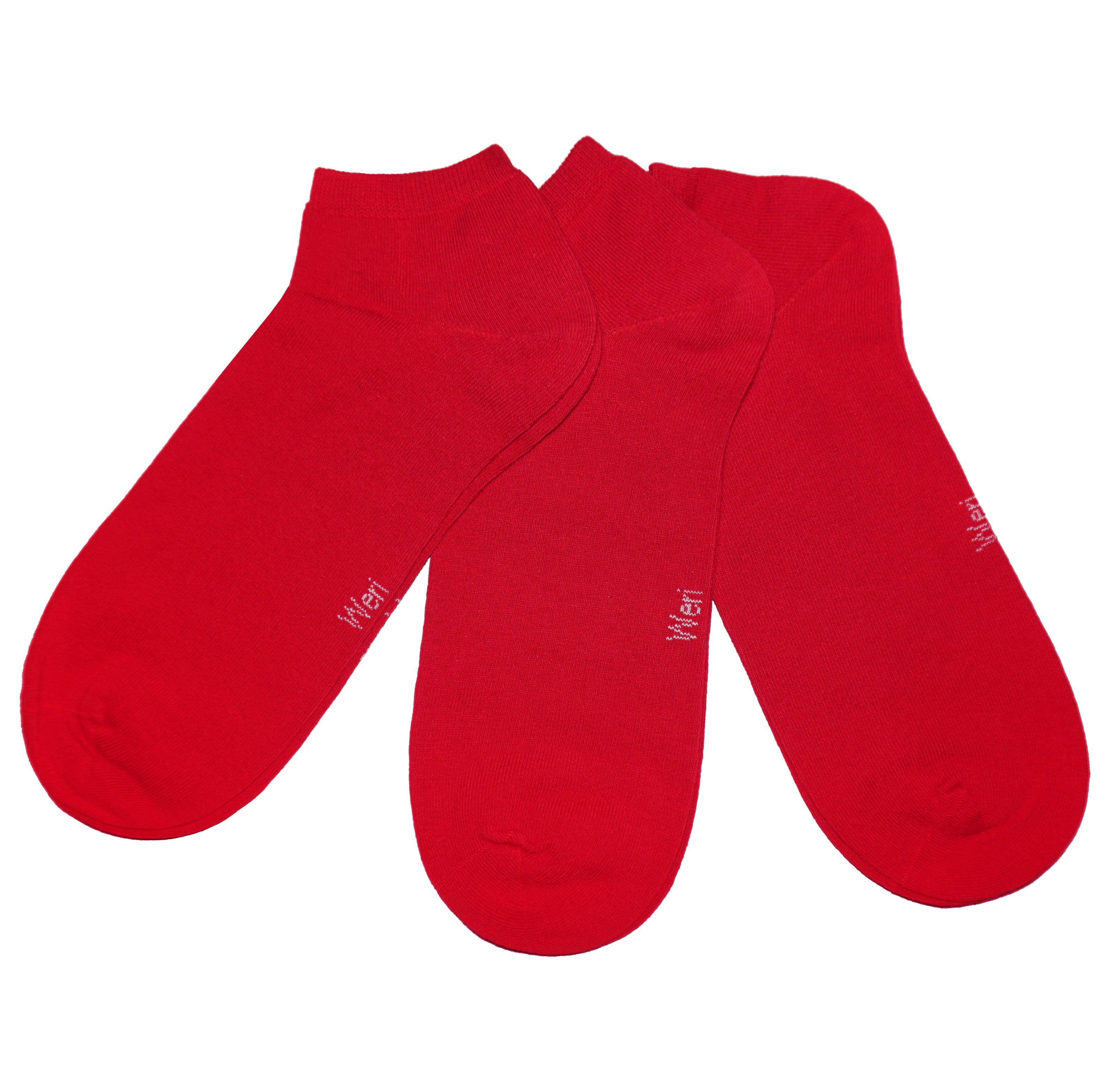 Sneakersocken Herren Sneakersocken 3-er Pack >Einfarbig< Baumwolle