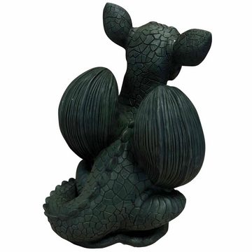 Online-Fuchs Gartenfigur großer Drache Deko Figuren Gargoyle Torwächter, Maße ca. 42 x 27 x 31 cm chinesische Mythologie Wappentier