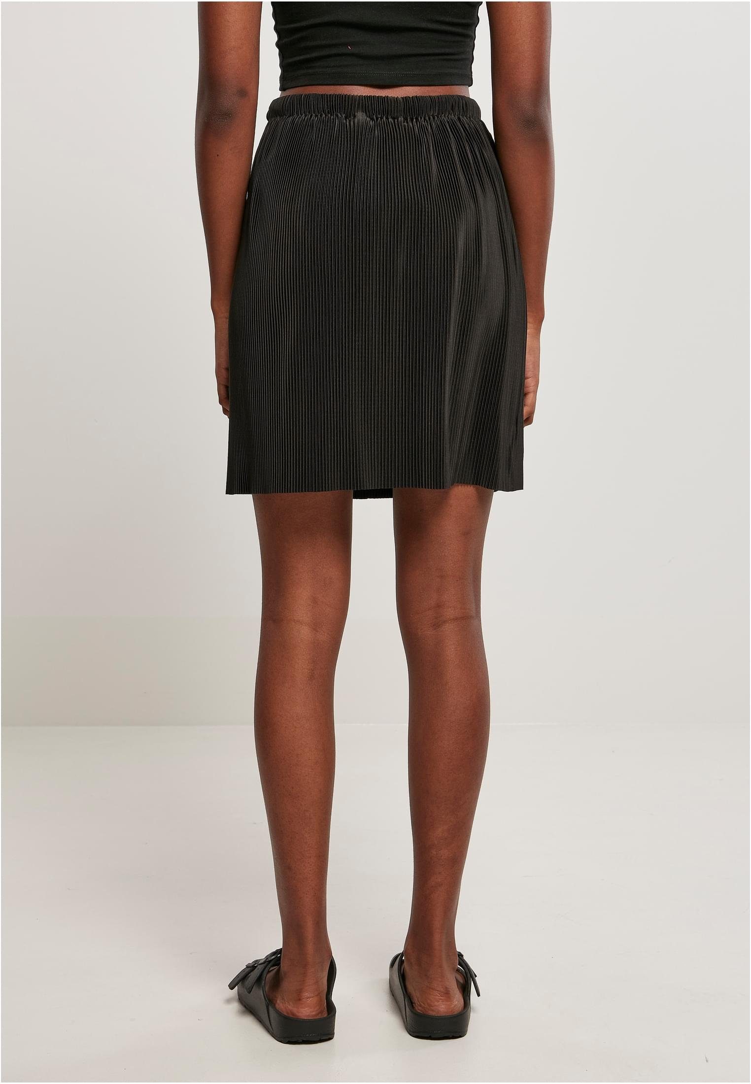 URBAN CLASSICS Damen Plisse Ladies Skirt black Jerseyrock (1-tlg) Mini