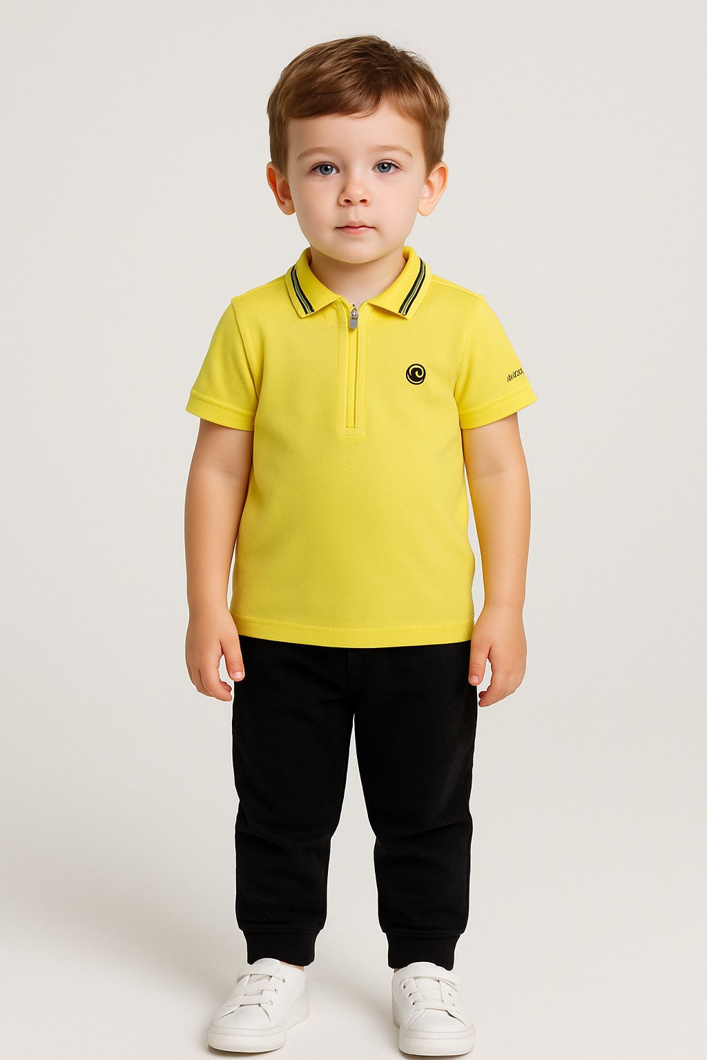 Panco T-Shirt Strick-Piqué-T-Shirt mit Kragen für Babys