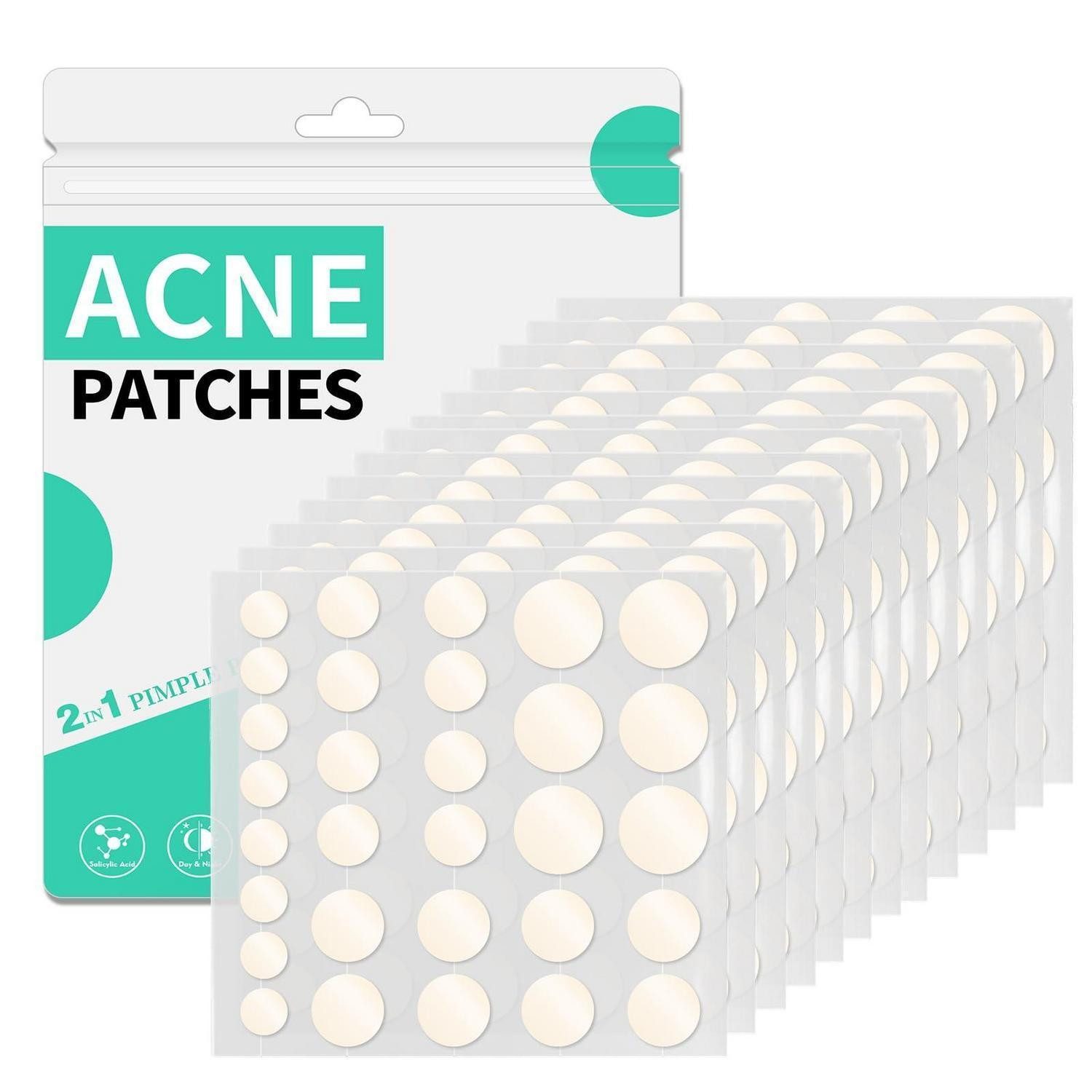 LuxusKollektion Anti-Pickel-Pflaster Pimple Patches Hydrokolloid Teebaumöl Akne Tag Nacht Rund 300 Stück