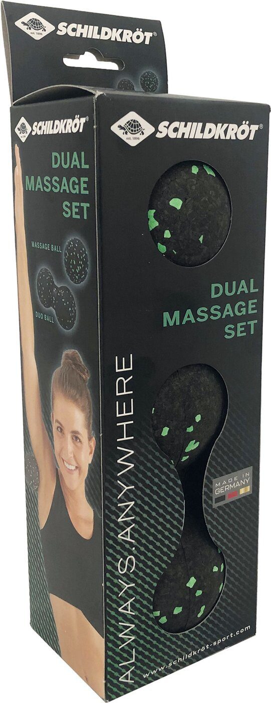 Schildkröt-Fitness Massagegerät DUAL MASSAGESET, (2 Massagebälle) black-green, in 4C Box KEINE FARBE