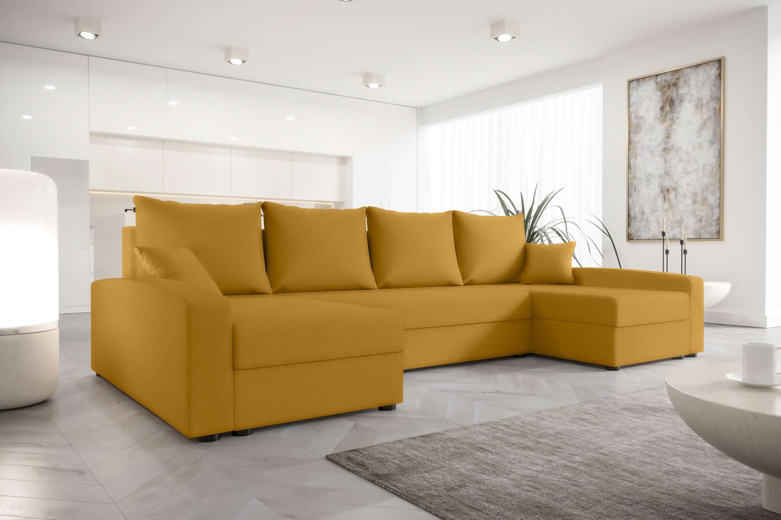 Bettfunktion, Bettkasten, Wohnlandschaft Stylefy Eckcouch, Sitzkomfort, Design U-Form, Sofa, mit mit Addison, Modern