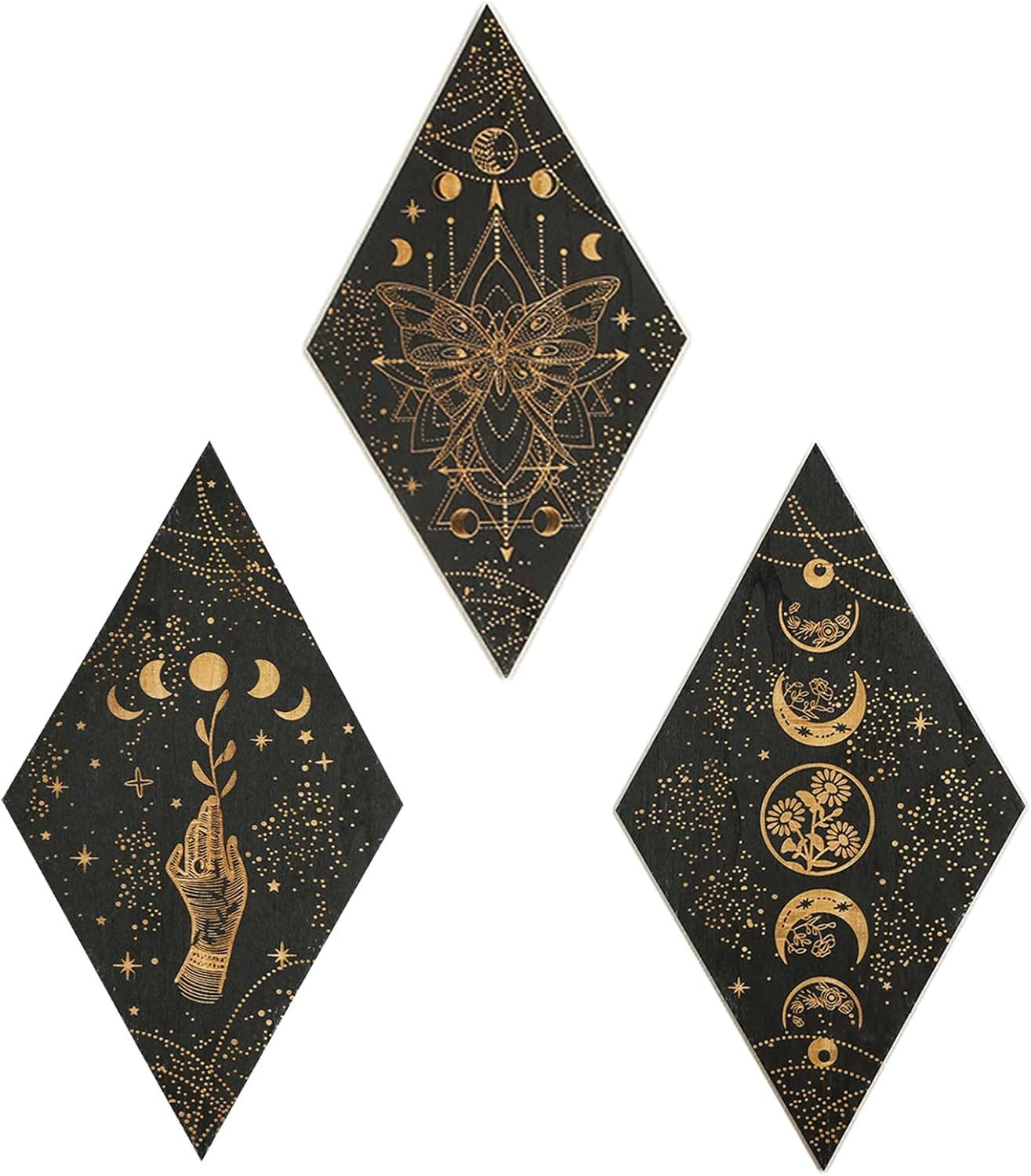 Coonoor Wanddekoobjekt 3 Stück Wanddekoration Mondphasen Wanddeko Holz (3 S günstig online kaufen