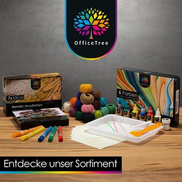 OfficeTree Kreativset OfficeTree Marmorier Farben (wp), (6-Tlg. Set), Marmorier Wassermalset für Papier Deko und Postkarten