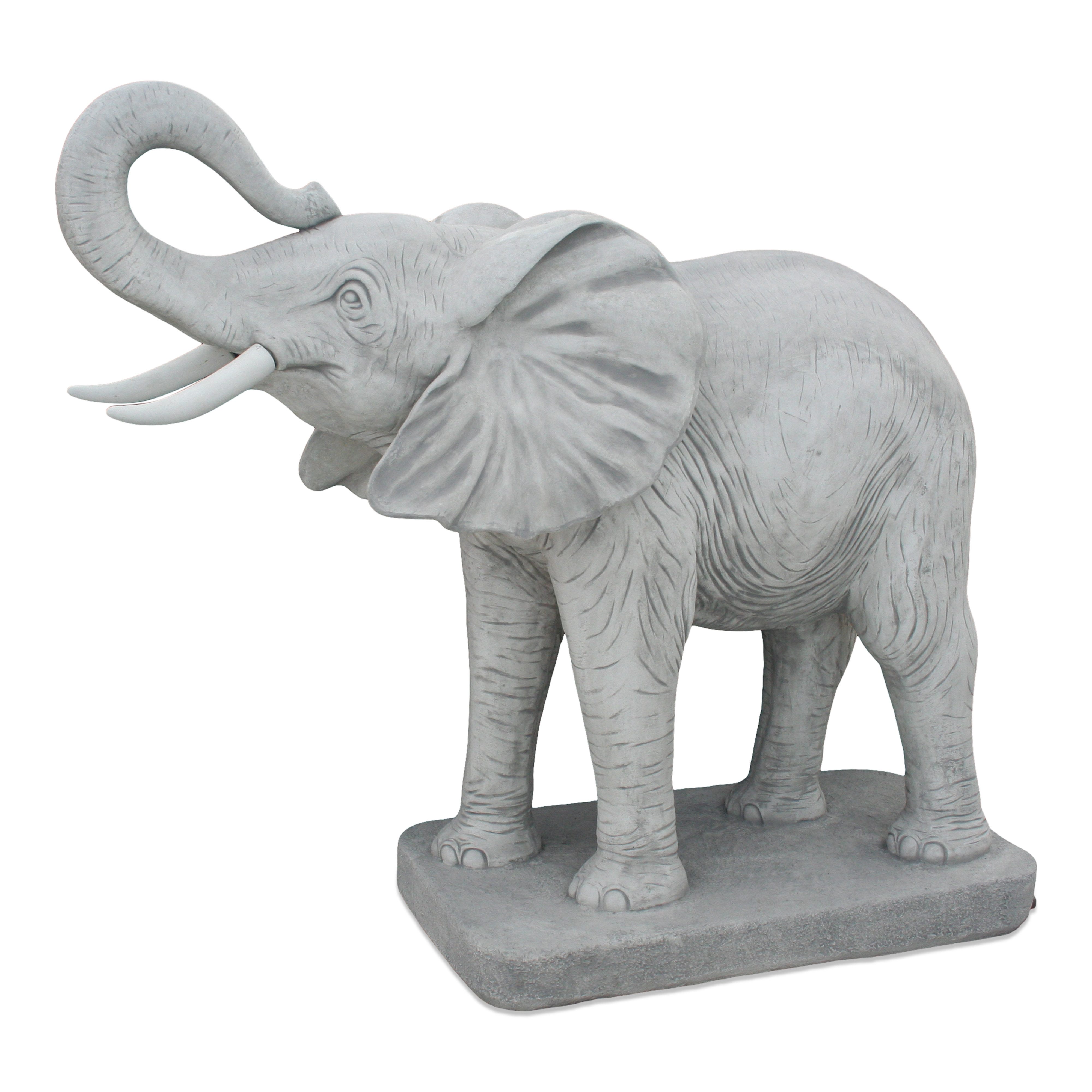 gartendekoparadies.de Gartenfigur Statue Elefant auf Stabiler Bodenplatte, H. 156 cm, 950 kg, Frostsicher