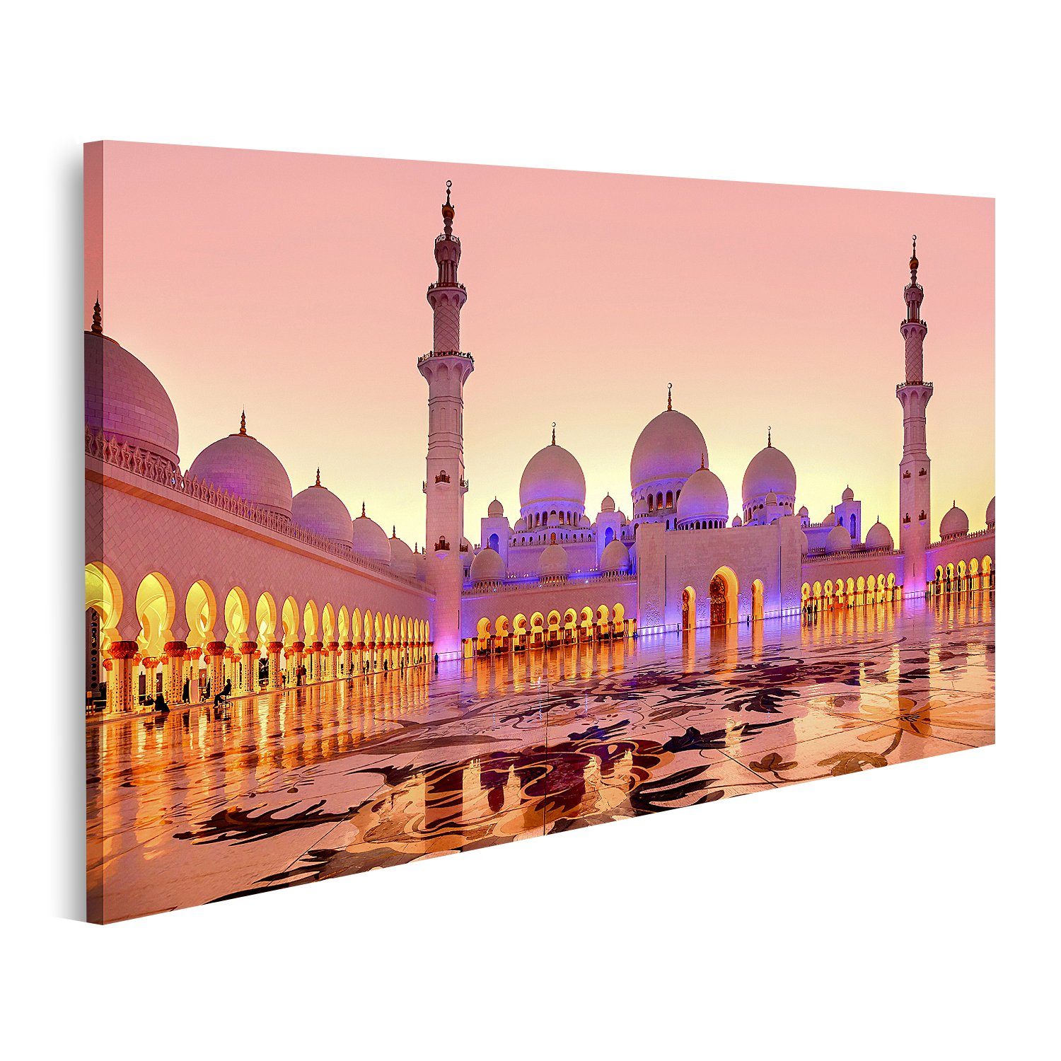 Leinwandbild Bild auf Leinwand Sheikh Zayed Grand Moschee in der Abenddämmerung in