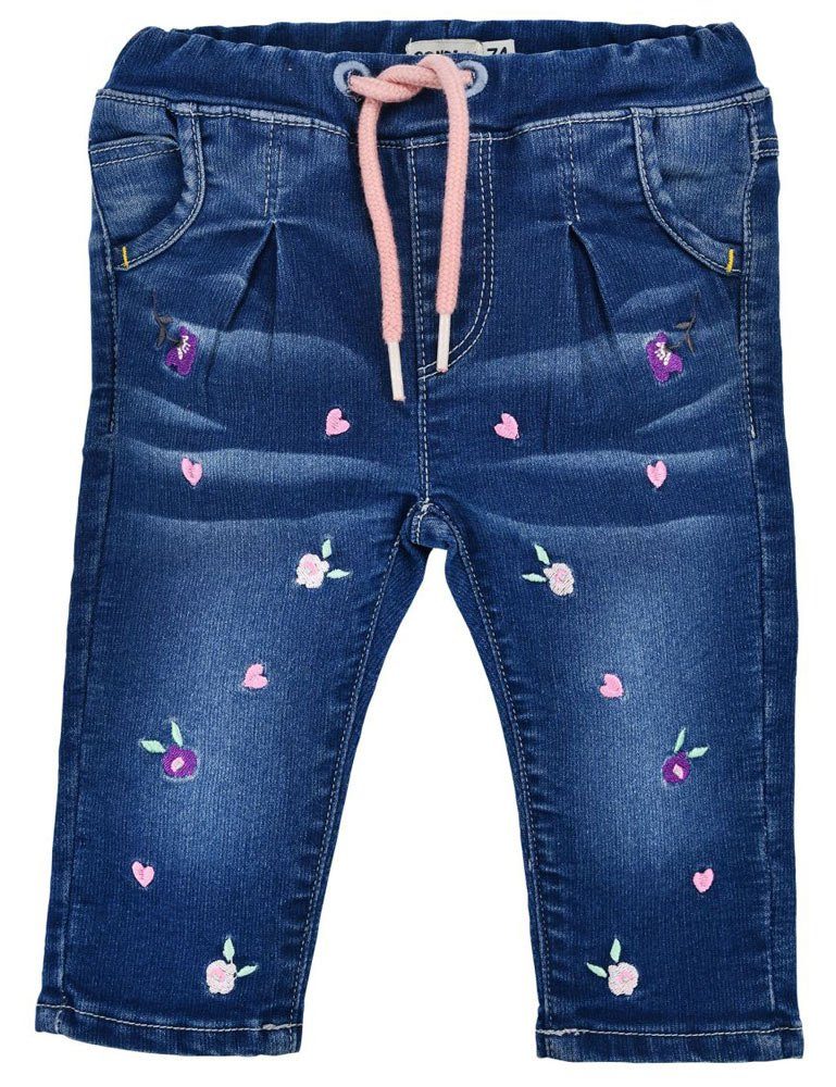 BONDI Trachtenlederhose BONDI Baby Mädchen Jeans 'Blümchen' 86645, Blue d