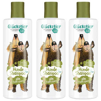 Glückstier Fellpflege Hundeshampoo Universal 3x 250 ml Fell Fellpflege alle Felltypen vegan, 750 ml