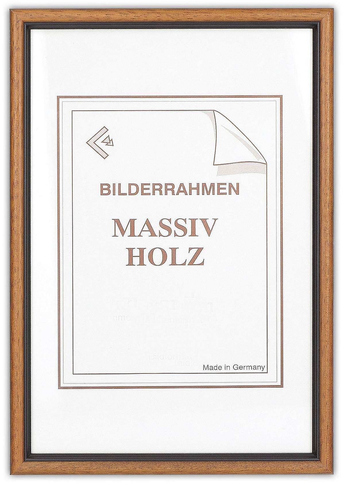 MADISON, Bilderrahmen in Neumann Goldkante Nussbaum Holzrahmen Nussbaum und mit Einzelrahmen