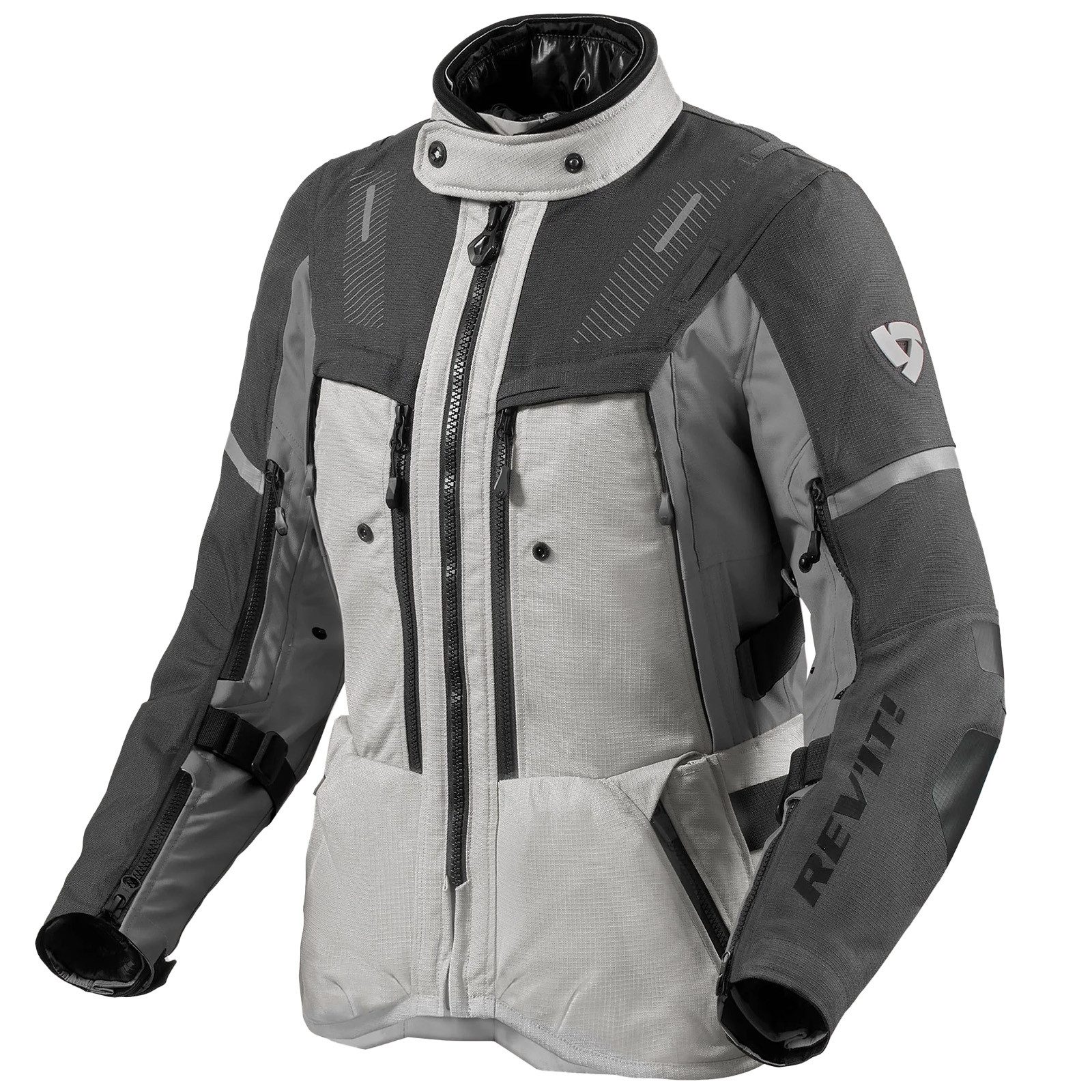 Revit Motorradjacke Revit Sand 5 H2O Textiljacke Silber / Anthrazit Damen atmungsaktiv