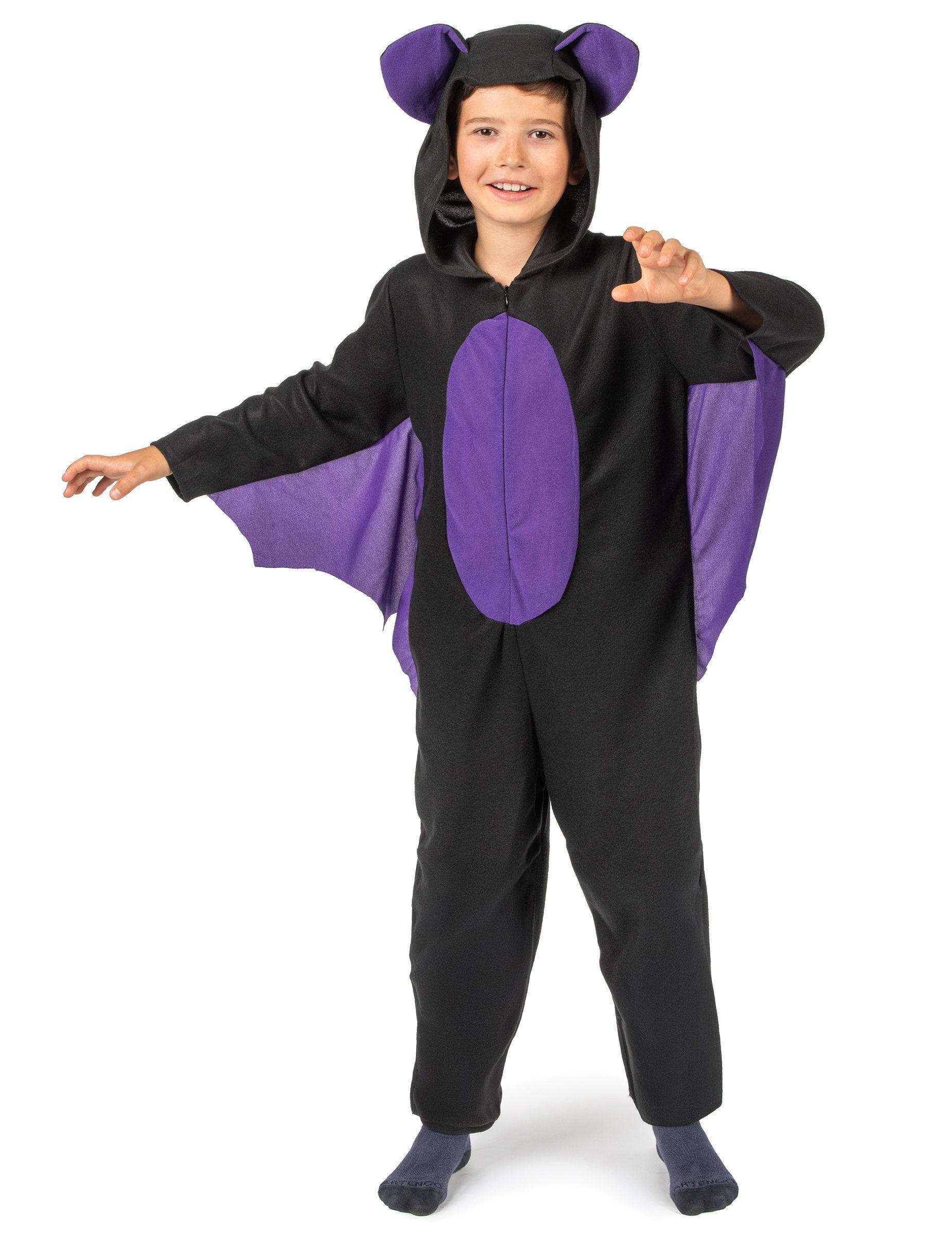 Kostüm Fledermaus-Jungenkostüm Halloween-Kostüm schwarz-violett