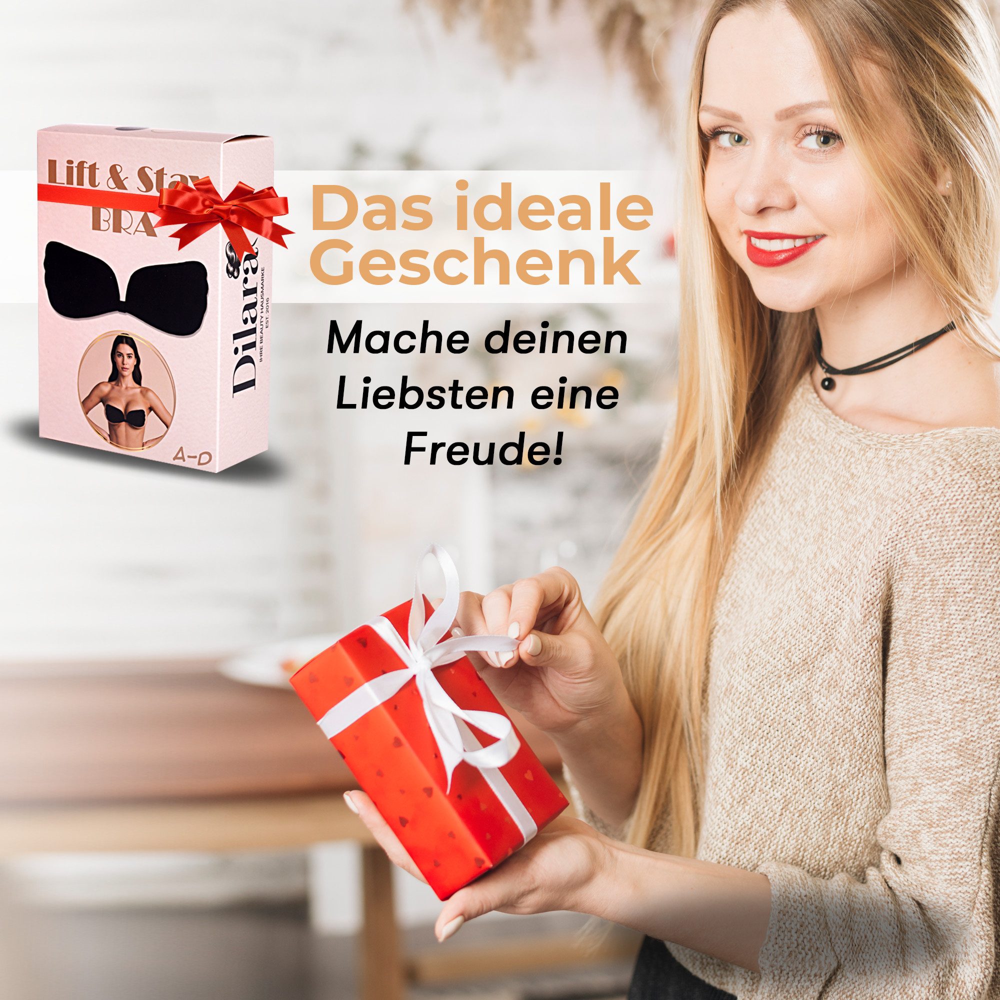 Dilara Push-up-BH trägerlos & selbsthaftend - Unsichtbarer BH für rückenfreie Outfits Atmungsaktiv & wiederverwendbar, dabei sicher & sanft zur Haut – Bild 5 von 5