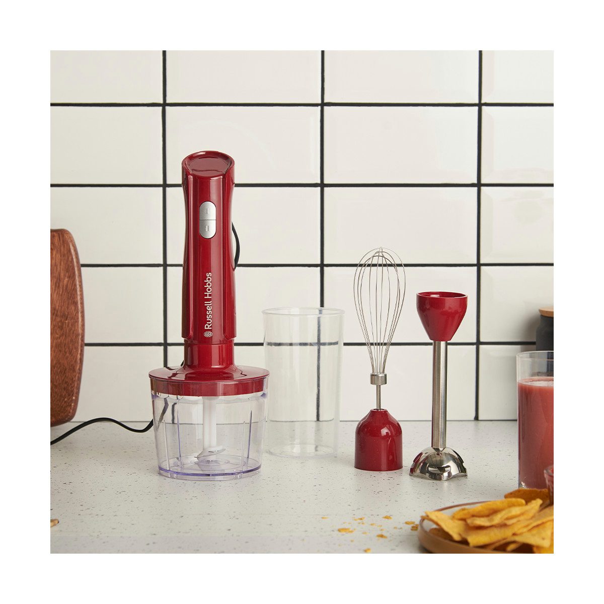 RUSSELL HOBBS Stabmixer RUSSELL HOBBS Stabmixer 3 in 1 Desire Red 27142-56, 500 W