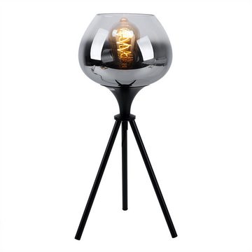 etc-shop LED Tischleuchte, Leuchtmittel nicht inklusive, Tischlampe schwarz Beistellleuchte Nachttischlampe Dreibein