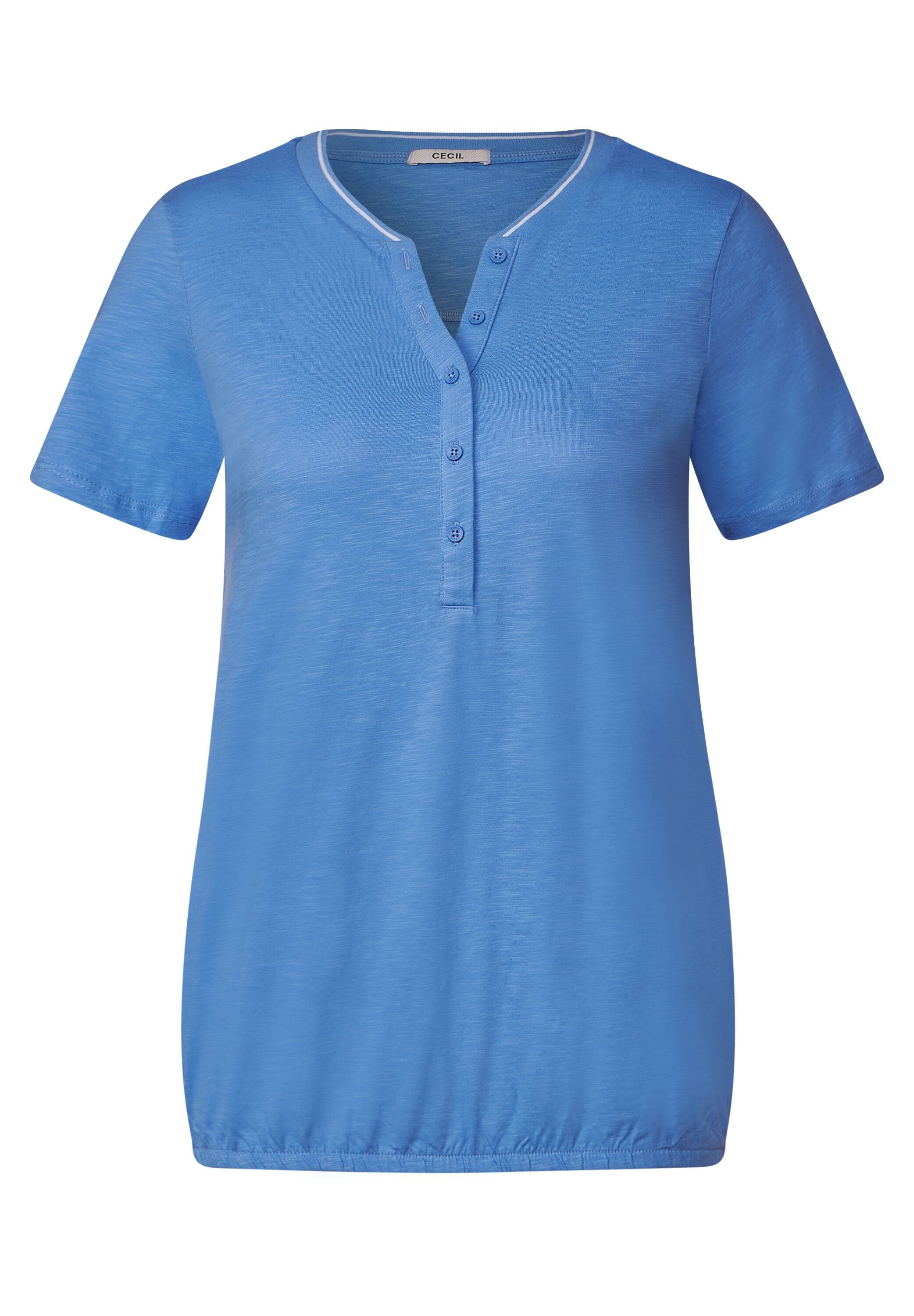 Cecil blue 3/4-Arm-Shirt campanula in Unifarbe