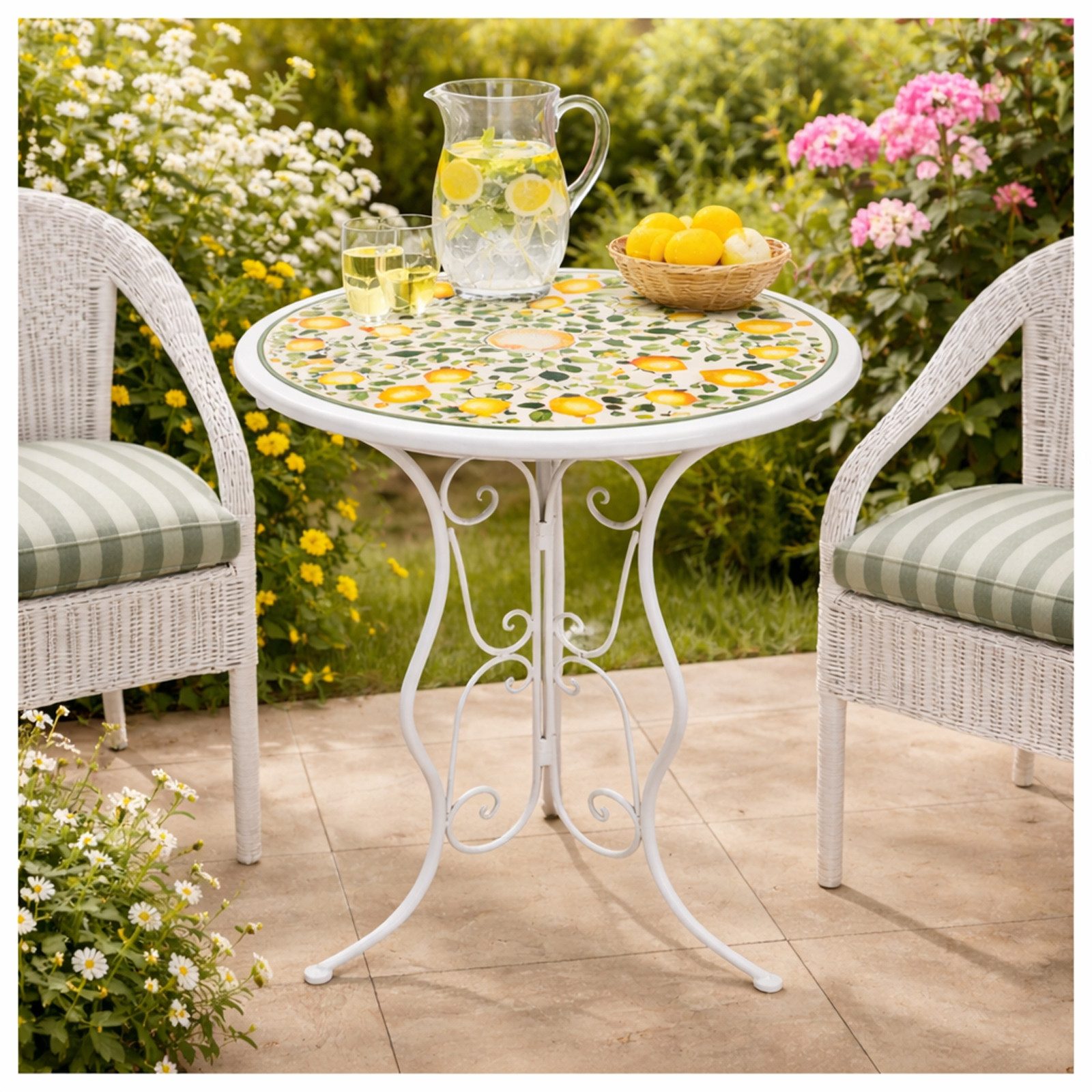HTI-Living Gartentisch Gartentisch Menton Weiß (Stück, 1-St., 1 Gartentisch)
