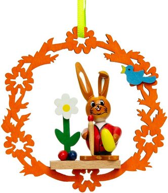 SIKORA Osterfigur OD16 Osterdeko Osterhasen aus Holz zum Aufhängen 4er Set H: 9,5 cm