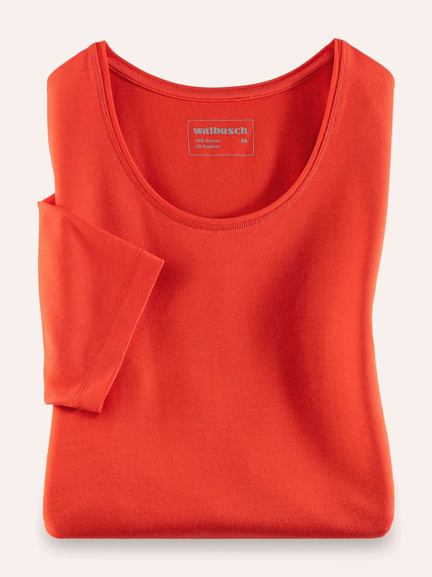 Walbusch T-Shirt Damen Viskose Shirt Rundhals Kurzarm leicht tailliert pflegeleicht Halbarm, Rundhals