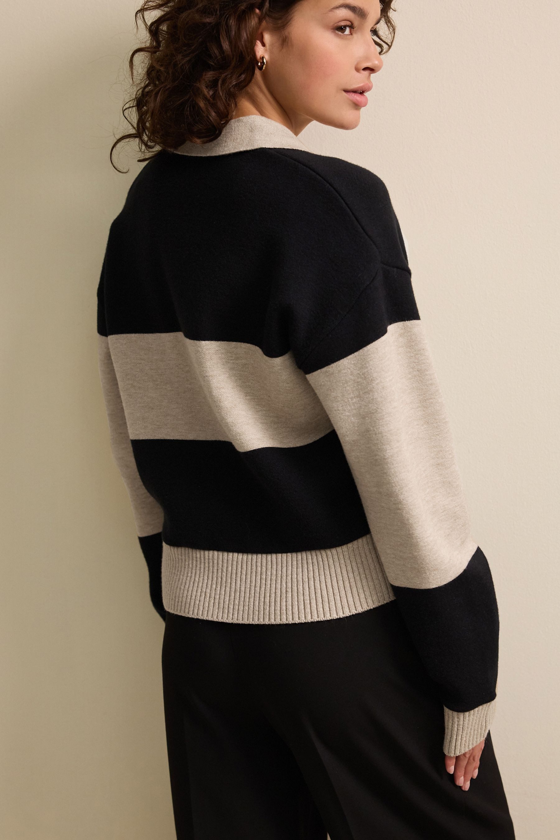 Next Polokragenpullover Weiches, gemütliches Button-down-Polo-Sweatshirt (1 günstig online kaufen