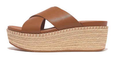 Fitflop ELOISE ESPADRILLE Pantolette, Plateau, Sommerschuh, Schlappen mit einer Kreuzbandage