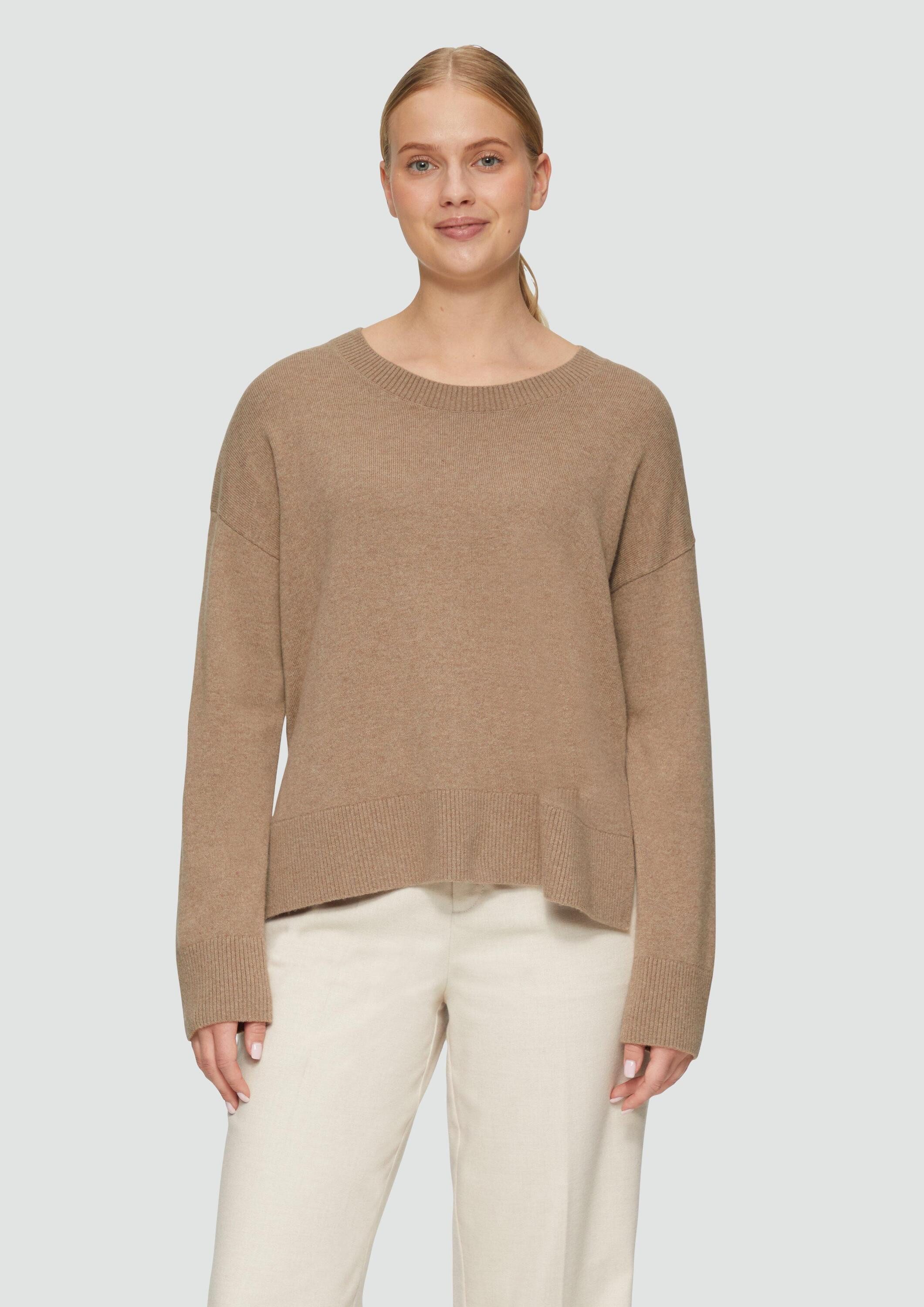 s.Oliver Longpullover Strickpullover Strickpullover aus Kaschmirmix mit sei günstig online kaufen