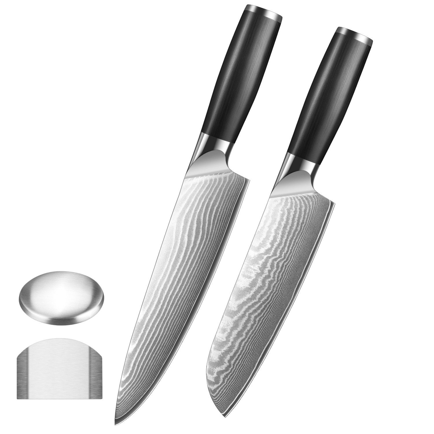 KingLux Damastmesser Damast Küchenmesser aus 67 Lagen Damaststahl Ergonomischer Griff, Damaststahl, Ergonomisch geformt