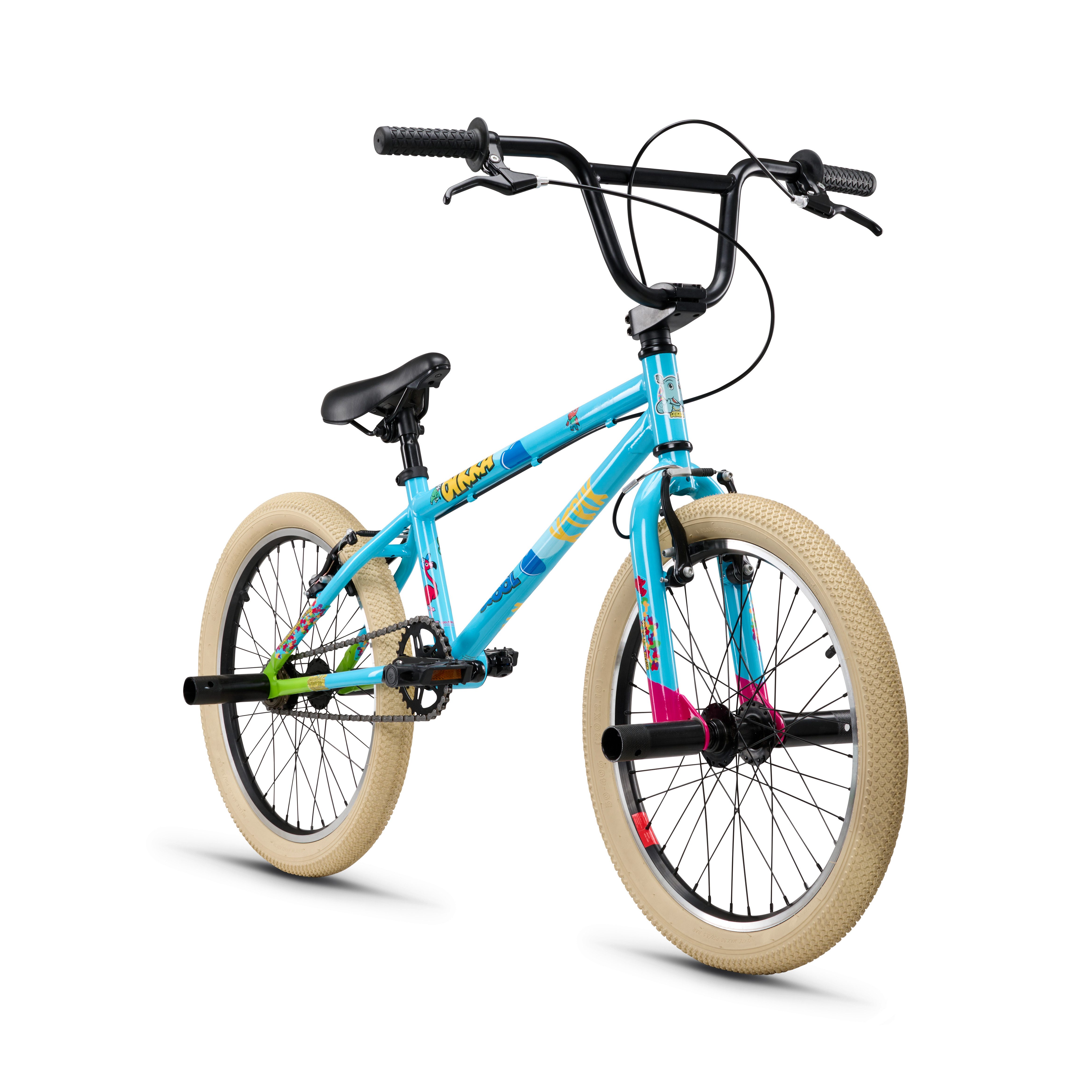S’COOL BMX-Rad DIKKA BMX Kinder BMX Fahrrad ab 7 Jahre alt, 360 Grad Freestyle, 1 Gang