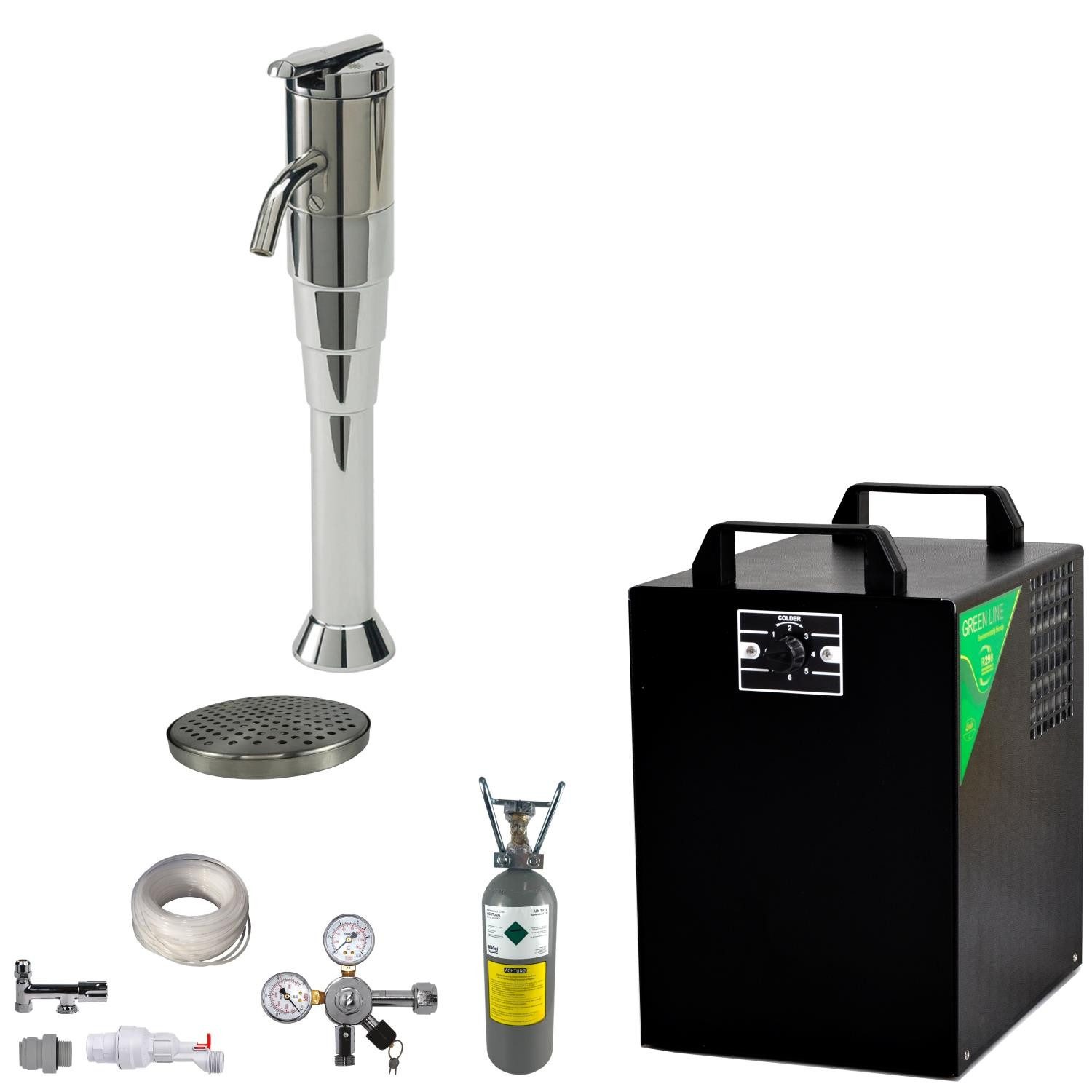BieTal Wassersprudler BieTal® BT-25U Tafelwassergerät Sprudelwasser mit Zapfstelle G68 SET, (Set), Sprudelwasseranlage Trinkwasser Wasserspender mit Zapfstelle