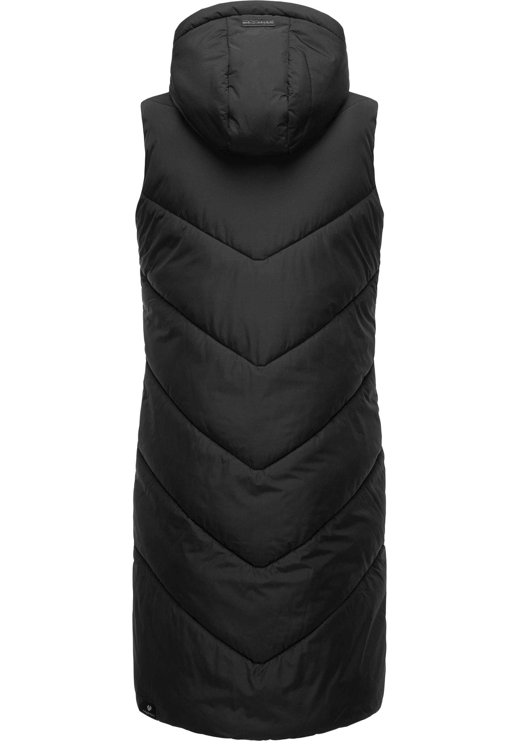 Ragwear Steppweste Suminka Vest Wasserdichte, lange Damen Winterweste