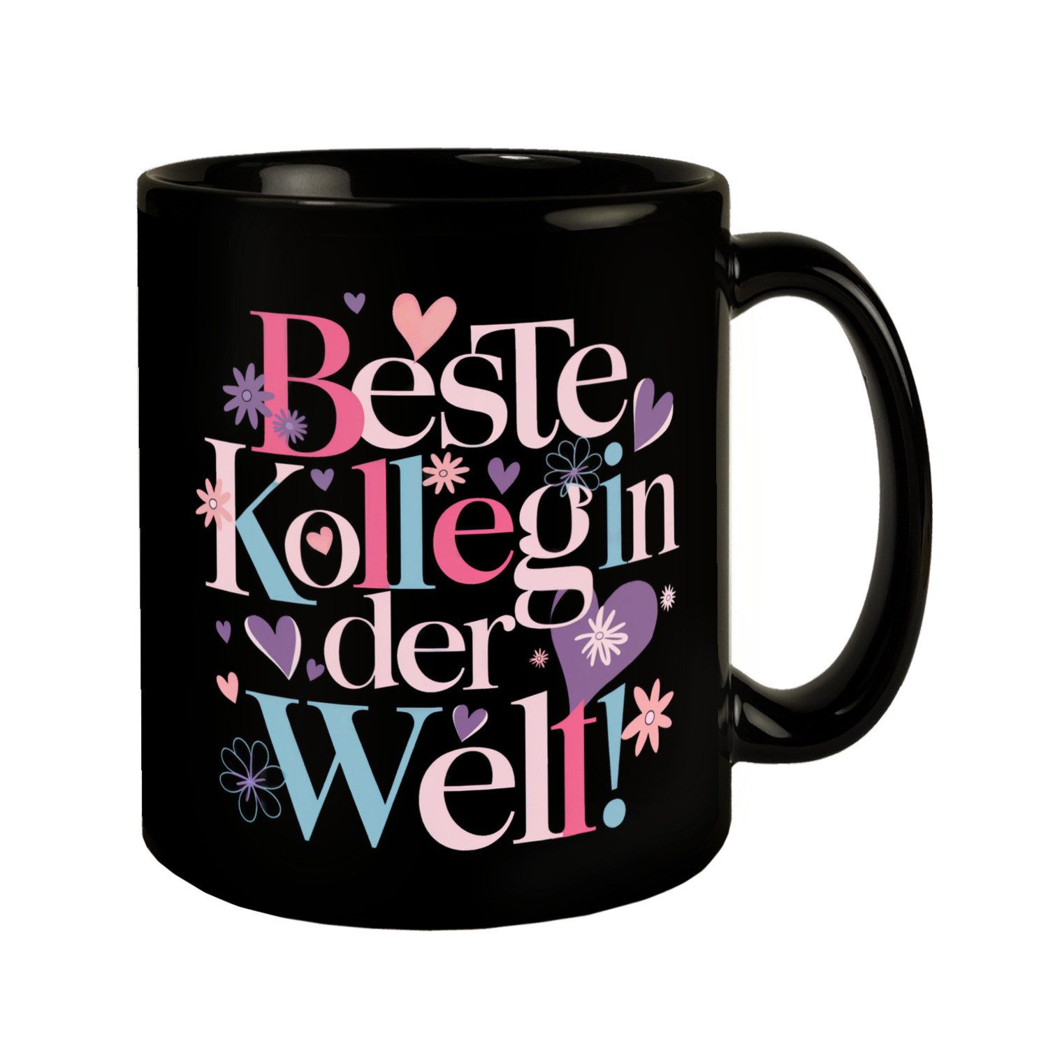 Tasse Beste Kollegin der Welt - Schwarzer Kaffeebecher