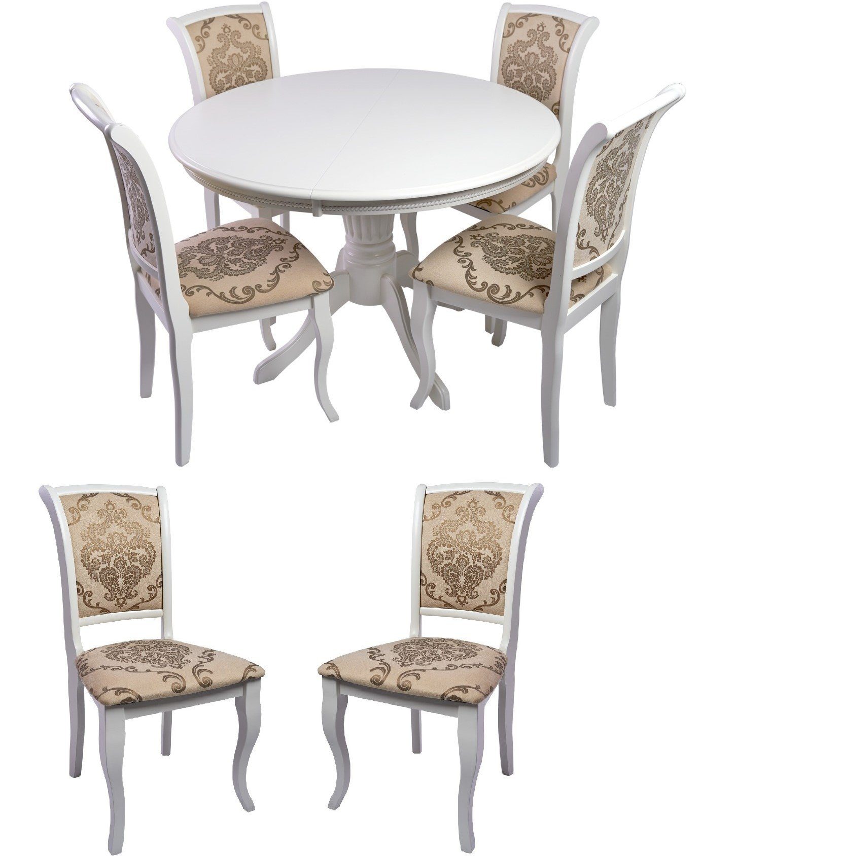 Rodnik Essgruppe Versailles, Holz Esstisch ausziehbar, Stühle, Esszimmer Se günstig online kaufen