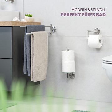 bremermann Toilettenpapierhalter Bad-Serie PIAZZA - Ersatzrollenhalter, Edelstahl matt & Glas