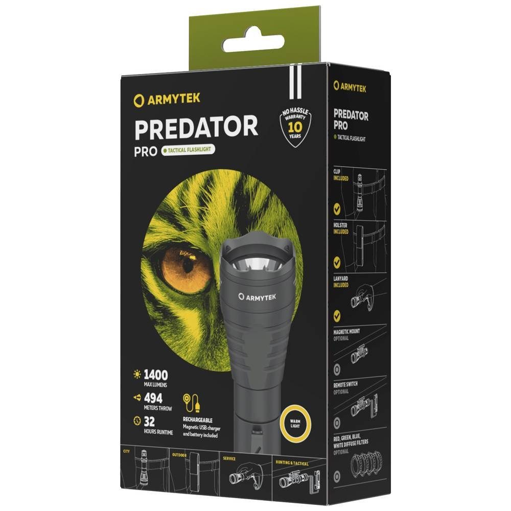 Armytek Taschenlampe Predator Pro Magnet USB Warm Taktische Taschenlampe 2 in 1 F07301W