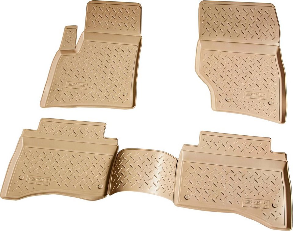 RECAMBO Passform-Fußmatten CustomComforts (4 St), für VW Touareg, 7L 2002 -  2010, perfekte Passform, Hohe Gummiqualität (TPE Material) – längere  Lebensdauer der Automatten