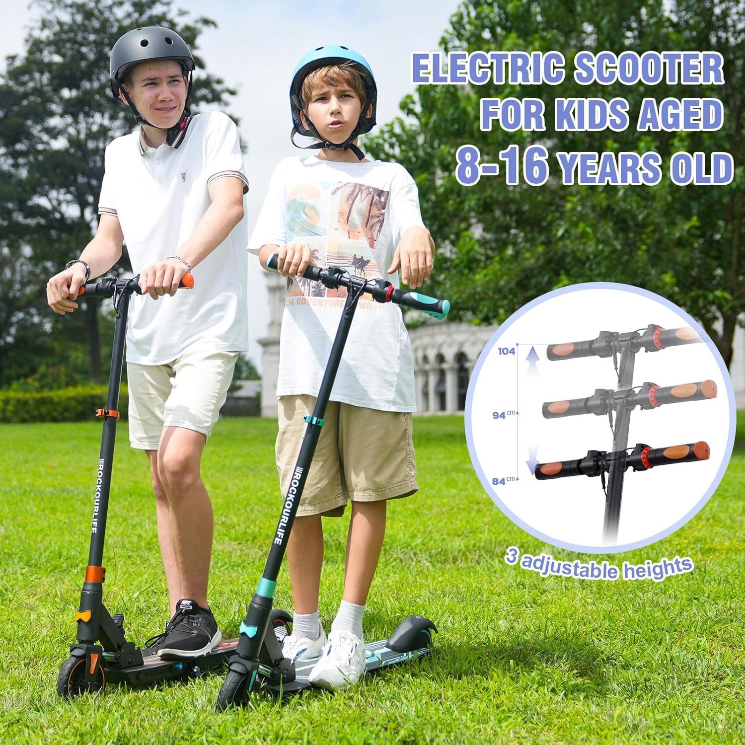 Athlix E-Scooter Elektroroller für Kinder ab 6 Jahren, 20km/h R15 E-Scooter, 20km/h schnell, 12–16 km Reichweite, für 115–165 cm Körpergröße