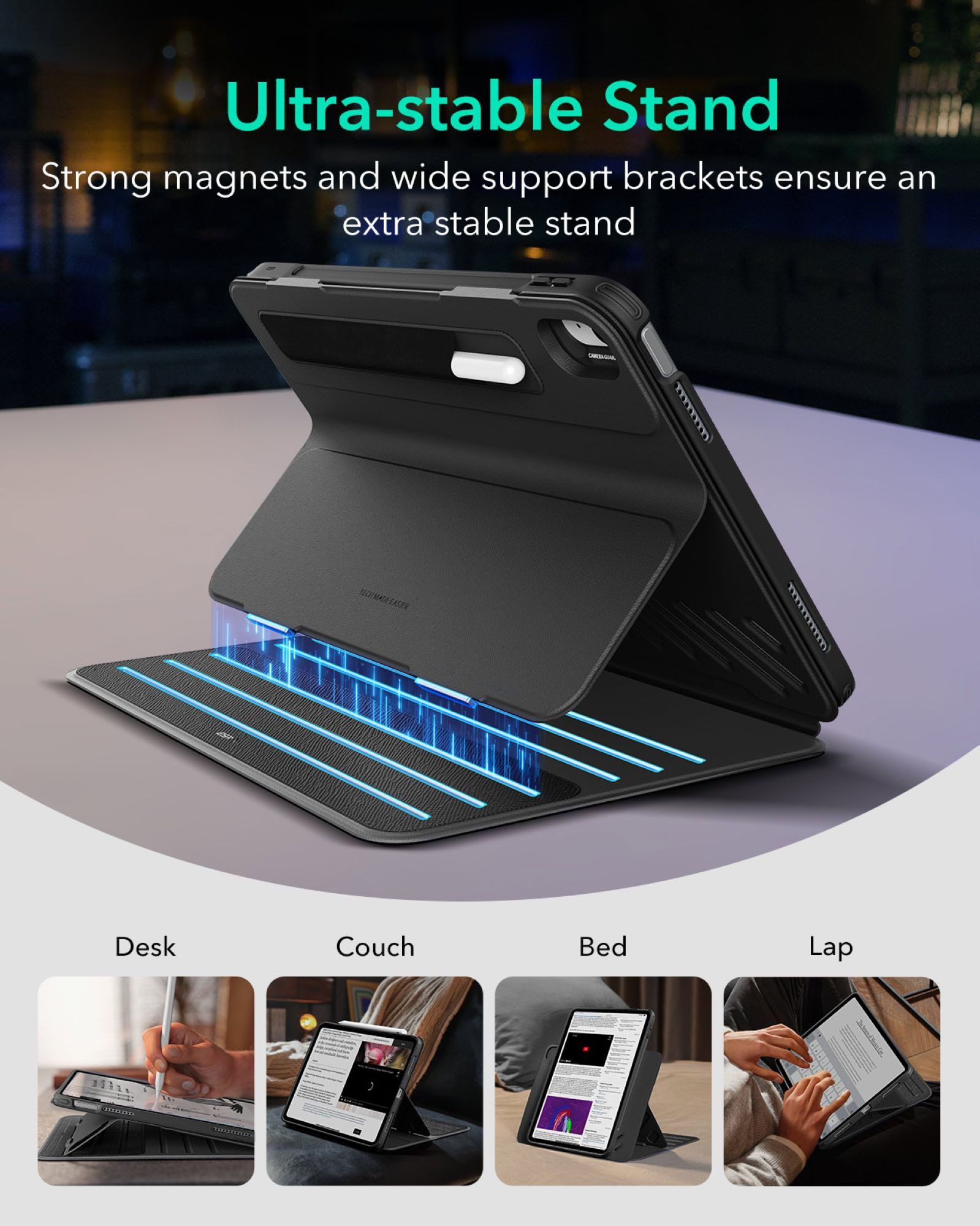 ESR Tablet-Hülle Shift Magnetic Case für das Apple iPad 11" (2025) & iPad 10,9" (2022), Erhöhter Kantenschutz, starke Magnete für stabielen Halt – Bild 3 von 5