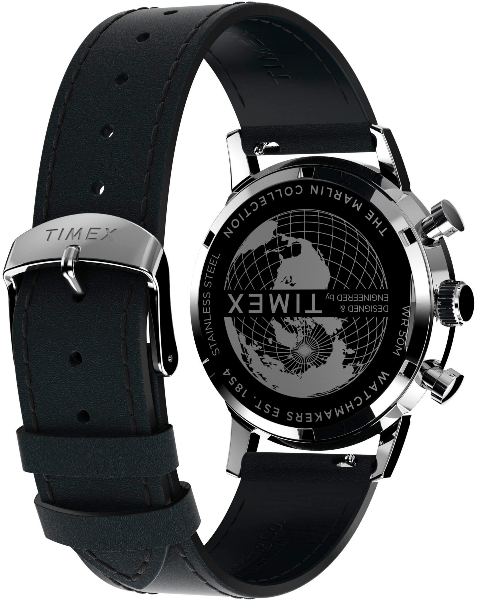 Timex Chronograph MARLIN TW2W10300AJ, Quarzuhr, Armbanduhr, Herren, Datum, Stoppfunktion, 12/24-Std.-Anzeige