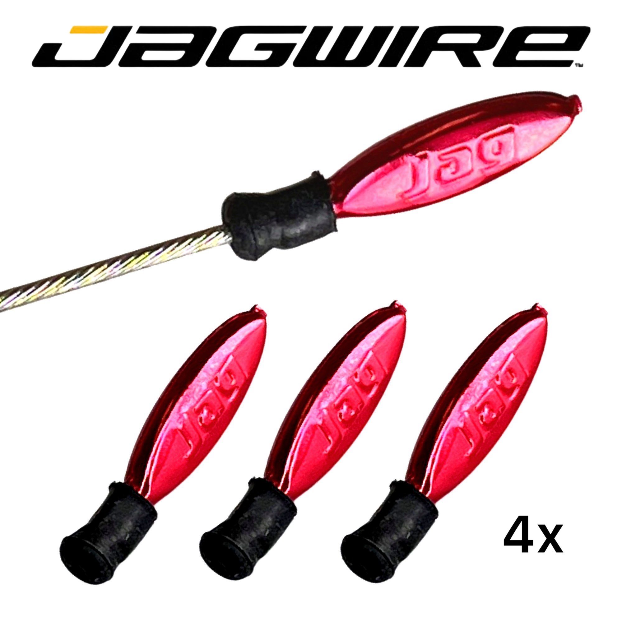 Jagwire Fahrradkurbel Jagwire Zugendhülsen Non-Crimp 4 Stk. Rot